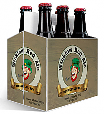 6 Pack Carrier Wicklow Red Ale includes plain 6 pack carrier and custom pre-cut labels