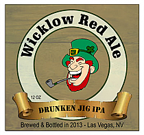 Wicklow Red Ale Square Irish Beer Labels 