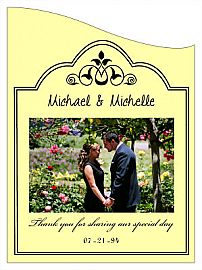 Elegant Horizontal Rectangle Wine Wedding Photo Labels 2.75 x 3.75