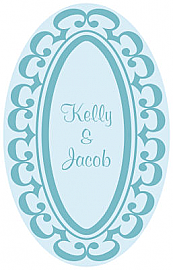 Monarch Vertical Large Oval Wedding Label 3.25x5