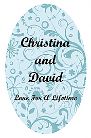 Serenity Large Vertical Oval Wedding Label 3.25x5