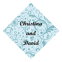 Serenity Large Diamond Wedding Label 3x3