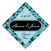 Floral Large Diamond Wedding Labels 3x3