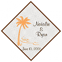 Tropic getaway Large Diamond Wedding Labels 3x3