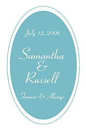 Classical Large Vertical Oval Wedding Labels 3.25x5