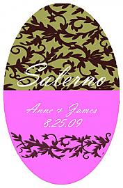 Rococo Large Vertical Oval Wedding Labels 3.25x5