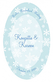 Winter Wonderland Large Vertical Oval Wedding Label 3.25x5