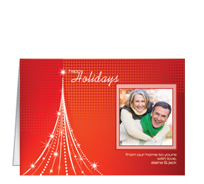 Tall Abstract Christmas Tree with Dots Family Photo w-Envelope 7.875" x 5.50" family style