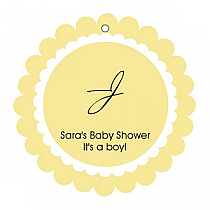 Ruffles Baby Scalloped Circle Favor Tag