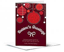 Christmas Seasonal Ornament Greetings Card 5.50" x 7.875"  w-Envelope