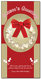 Christmas Large Red Bow Cards  4" x 8" w-envelope