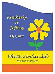 Love Flower Rectangle Wine Label 2.75x3.75