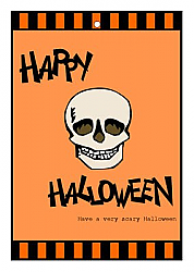 Striped Border Halloween Vertical Rectangle Favor Tag 1.875x2.75