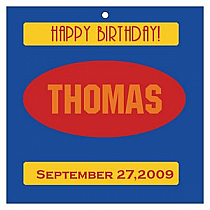 Sport Square Birthday Favor Tag