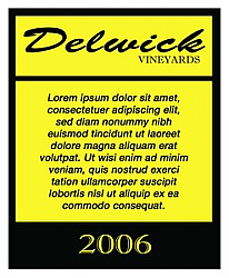 Tree Vertical Big Rectangle Wine Label 3.25x4