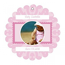 Babe Baby Scalloped Circle Favor Tag