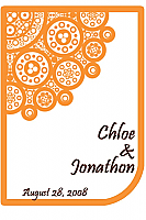 Modern Small Tangerine Wedding Labels