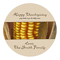 Happy Thanksgiving Circle Labels 2x2