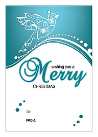 Vertical Rectangle Swirl Dove To From Christmas Hang Tag