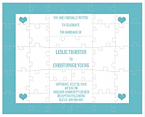 Mini hearts Large Invite Wedding Puzzle