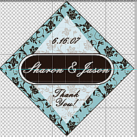 Floral Diamond Wedding Labels 2x2