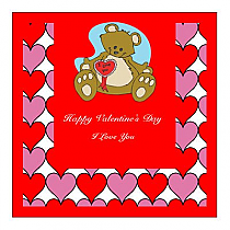 Hearts Galore Valentine Square Labels 2x2