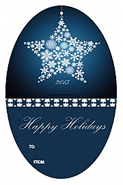 Vertical Oval Large Star To From Christmas Hang Tag