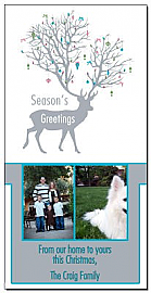 Christmas Season's Greetings Reindeer at Sunset Cards with multiple photo 4" x 8" w-envelope