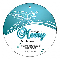 Circle Swirl Dove Christmas Hang Tag