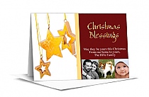 Christmas Card w-Envelope 5.5x7.875 Stars Christmas Blessing family design