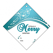 Diamond Swirl Dove To From Christmas Hang Tag