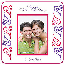 Hearts Photo Square Valentine Coasters