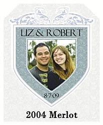 Romanesque Wine Wedding Labels