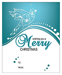 Big Rectangle Swirl Dove Christmas To From Hang Tag