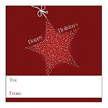 Square Star with String Christmas To From Hang Tag