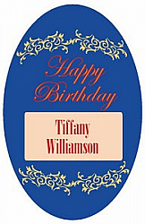 Oval Border Birthday Label