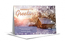 Christmas Sparkling Winter Cabin Cards  7.875" x 5.50" w-envelope