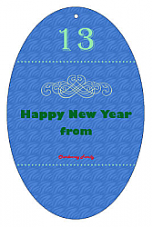 New Year Family Vertical Oval Hang Tag 2.25x3.5