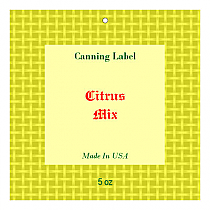 Citrus Mix Big Square Canning Hang Tag 2.5x2.5