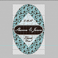 Floral Vertical Oval Wedding Labels