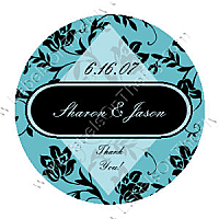 Floral Big Oval Wedding Labels