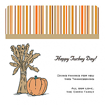 Stripes Thanksgiving Square Coaster 3.5x3.5