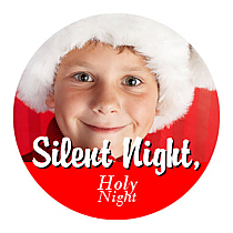 Small Circle Photo Christmas Labels Text