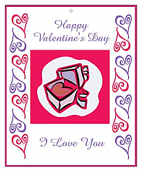 Hearts Clipart Valentine Big Rectangle Favor Tag 3.25x4