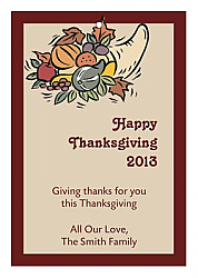 Thick Border Thanksgiving Rectangle Hang Tag 1.875x2.75