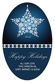 Vertical Oval Large Star Christmas Hang Tag