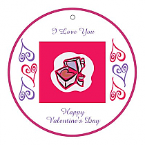 Hearts Clipart Valentine Circle Favor Tag 2x2