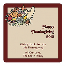 Thick Border Thanksgiving Square Coaster 3.5x3.5