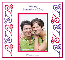 Hearts Photo Valentine Big Square Labels 3.5x3.25