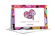 Simple Border Photo Valentine Note Card